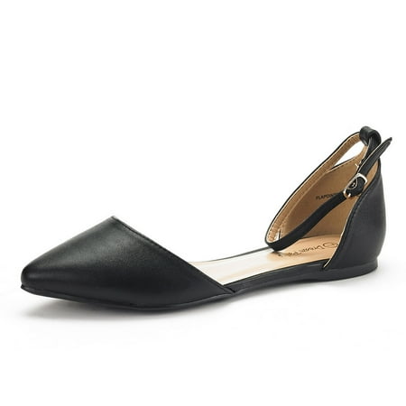 

Dream Pairs Women s Ankle Strap Flat Shoes Ballerina Ballet Shoes Pointed Toe Flat Shoes Flapointed-New Black/Pu Size 8