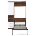 thumbnail image 6 of Wood&Metal Murphy Platform Wall Bed Mattress Foundation with Multi-function, Bed Frame with Cabinet Storage Bed with Cabinet for Boy Girl, No Box Spring Needed, Easy Assembly, 6 of 9