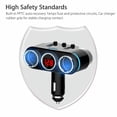 thumbnail image 5 of 2-way Car Cigarette Lighter Socket Splitter Portable Dual USB Car Charger Dual-socket Cigarette Lighter Black, 5 of 5