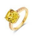 thumbnail image 3 of Yellow Sapphire Asscher Cut Solitaire Ring, 3 of 9