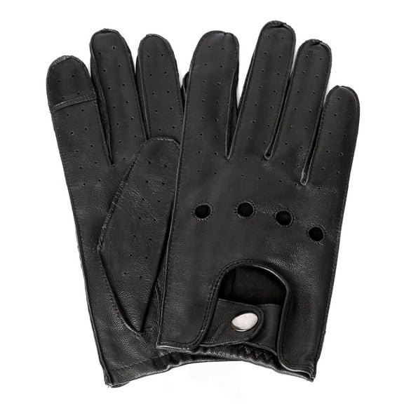 Karla Hanson 82123 Women's Leather Touch Screen Driving Gloves Black Medium (82123BLACK-M)