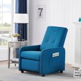 thumbnail image 2 of Multifunctional Sofa Chair with Side Pocket, Modern Adjustable Lounge Chair with Comfort Padded Tufted Recliner Chair Upholstered Armchair with High Back Single Sofa for Office Living Room, Blue, 2 of 7
