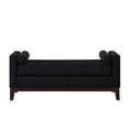 thumbnail image 6 of GZXS Black Boucle Upholstered Bench, Modern Cushioned Seating Ottoman with Pillows and Solid Wood Frame, 51"L x 18.5"W x 22.5"H, 6 of 7