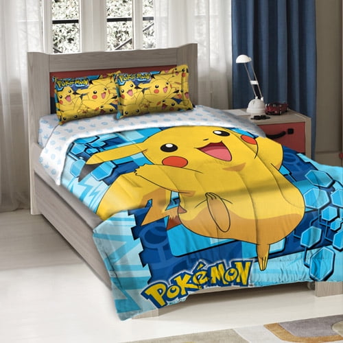 pokemon big pika twin full bedding comforter set comes with walmart king size sheets