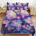 thumbnail image 6 of 3 Pcs Soft Bedding Set, Includes 1 Duvet Cover with Zipper And 2 Pillow,Shams Fantasy Butterfly Queen(90"×90"), 6 of 8