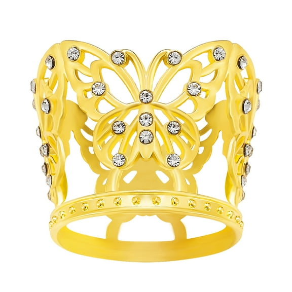 WEUVEB Rose Gold Butterfly Crown Cake Topper For Women Celebration 3Pcs