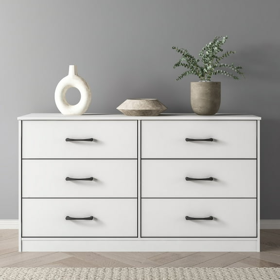 Mainstays Ardent 53.75" Wide 6 Drawer Dresser, White