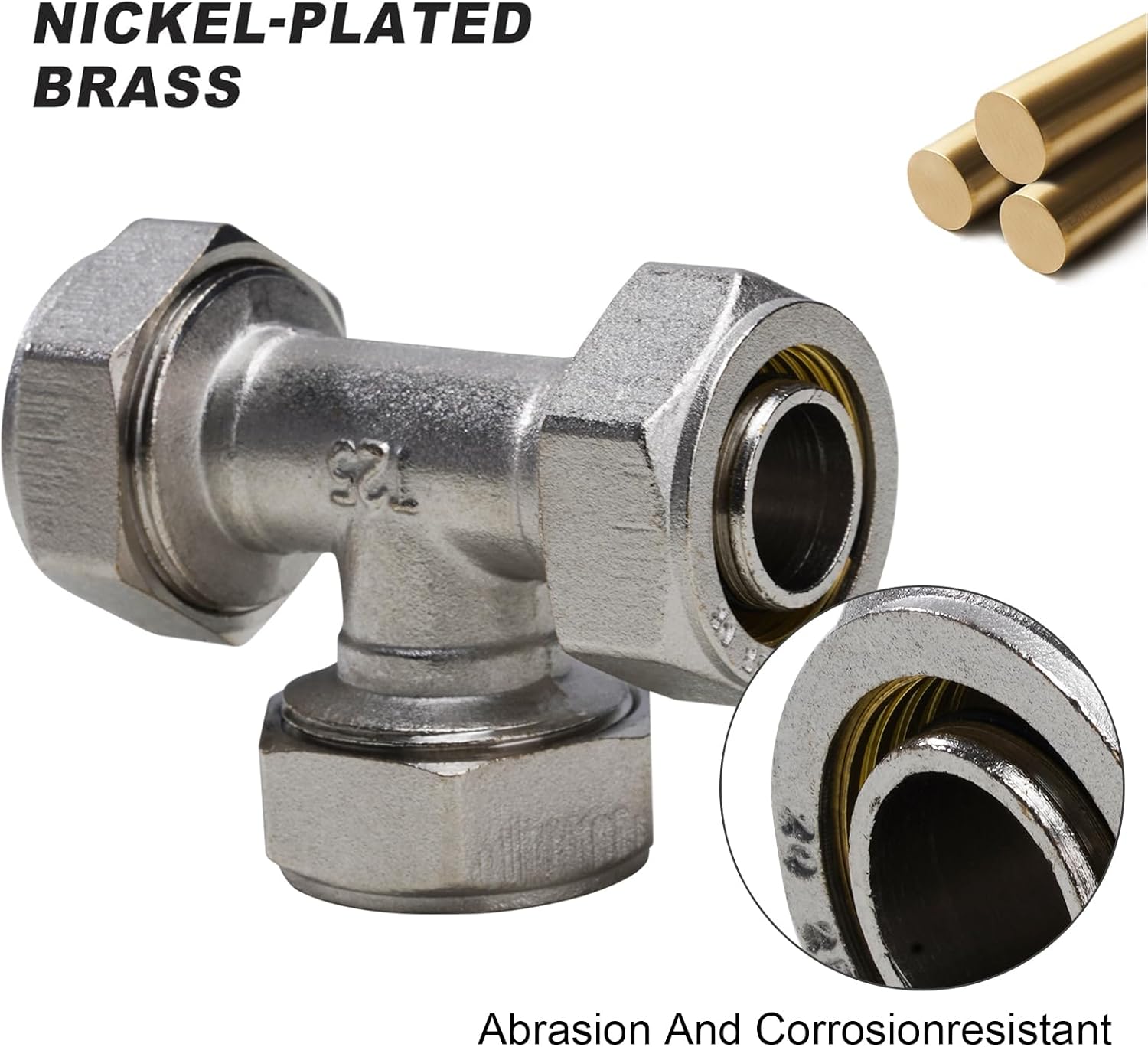 Air Compressor Hose 3/4" Air Fittings Kit, 3PCS 3/4-inch Tee Air Line Fittings and 6PCS 3/4-inch Equal Elbow Air Line Fittings Fit for Shop Air Line Kit 3/4 inch