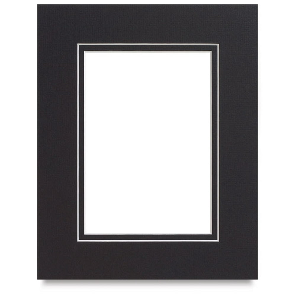 Savage PreCut Double Mat Matte Black/ Matte Black, 8'' x 10'' (5'' x 7'' Opening) Walmart