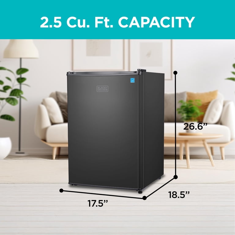 BLACK+DECKER Mini Freezer Fridge Combo, 2.5 Cu. Ft. Refrigerator