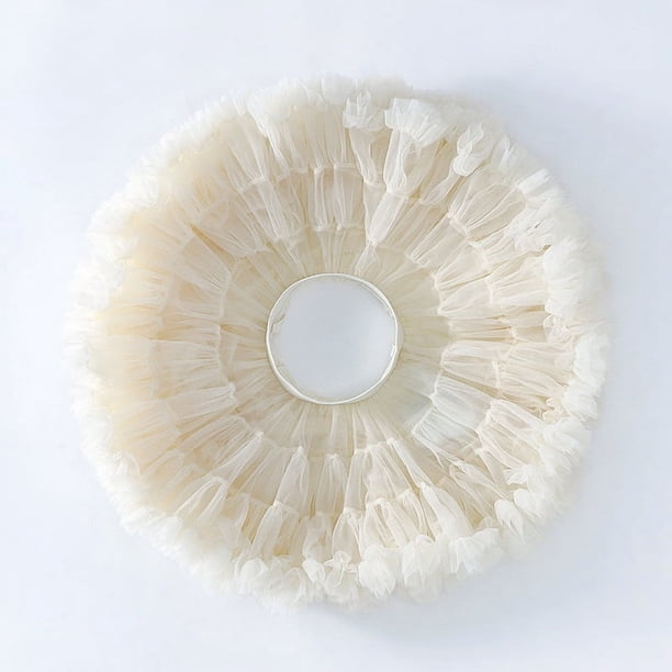 Falda de conejo de segunda generación, color té con leche, falda tutú para niña, falda de malla convexa hinchada para primavera y otoño para mujer