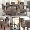 thumbnail image 3 of Abstract Modern Dining Chair Cover Set of 8,Neutral Textured Minimalist Brown Grunge Stretch Chair Protectors Slipcover,Spandex Kitchen Chair Seat Back Cushion Slip Cover for Dining Room,Party,Hotel, 3 of 6