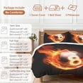 thumbnail image 6 of Queen 4 Piece Bedding Set Billiards Flame Black Eight Soft Breathable Duvet Cover and Pillowcase, Abstract Sport Ball Duvet Cover Set Bed Sheets for Bedroom Dormitory Guest Room, 6 of 9
