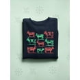 thumbnail image 3 of Festive Christmas Cows Icons Men's Sweatshirt, 3 of 4