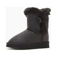 thumbnail image 2 of Weestep Wood Button Warm Shearling Winter Lightweight Snow Boots(13 Little Kid, Glitter Black), 2 of 7