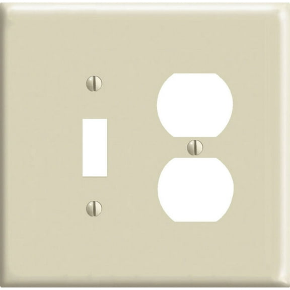 Leviton Midway Ivory 2 gang Nylon Duplex/Toggle Wall Plate 1 pk (Pack of 25)