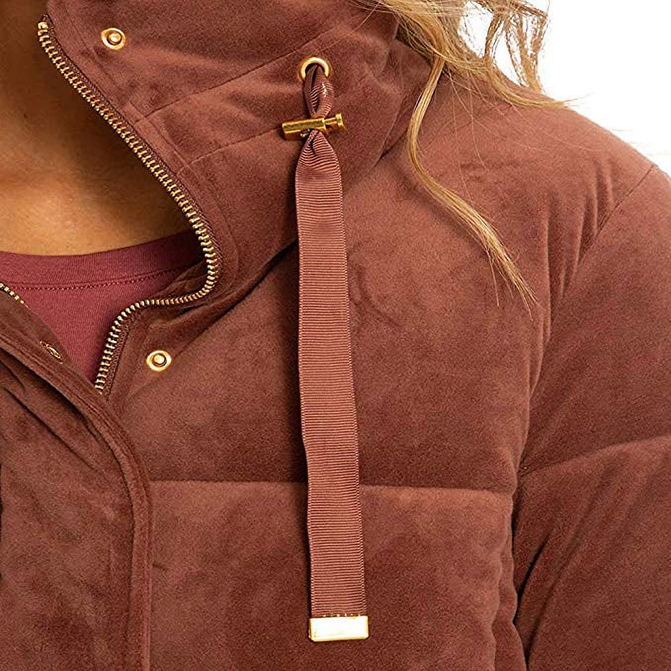 Isaac Mizrahi Ladies Velvet Puffer Jacket Dusty Mauve Small