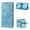 Blue, variant on TECH CIRCLE Embossed Butterfly Case for 2022 iPhone 14 (6.1") - Foldable Stand Lightweight Flip Cute Case (Black)