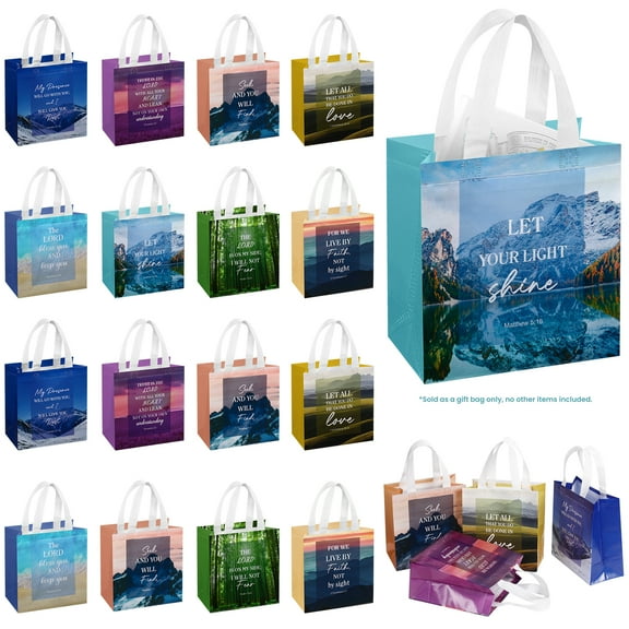 16pcs Multi-Style Holiday Gift Bags, Shopping Bags, Letter Printed Gift Bags, Holiday Gift Bags, Small Gift Storage Bags, Tourist Goods Storage Bags, Gift Storage Bags, Clothing Storage Bags.