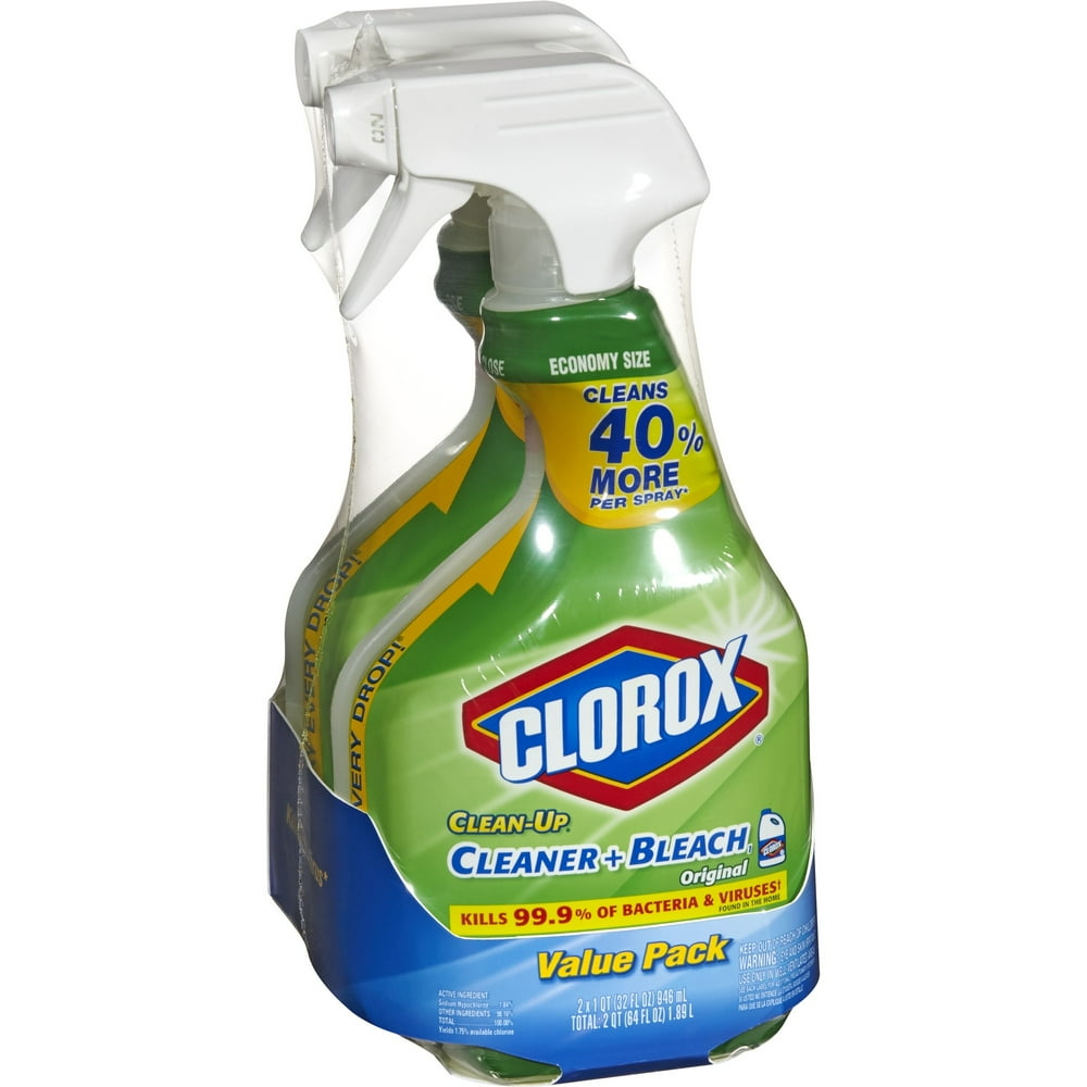 Clorox CleanUp All Purpose Cleaner with Bleach, Spray Bottle, Original, 32 Ounces, Twin Pack