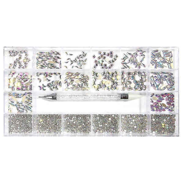 Cristales de uñas, diamantes de imitación para decoración de uñas, manualidades de bricolaje (color