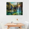 thumbnail image 3 of PIKWEEK Lake Waterfall Natural Picture Wall Art Landscape Canvas Prints Painting Home Decor Tree Picture for Living Room Bedroom Kitchen Office Decoration Frames Artwork Ready to Hanging, 3 of 5