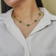 thumbnail image 5 of JeenMata Collar con Estación de Flores Verdes Bañado en Oro Amarillo, 5 of 7