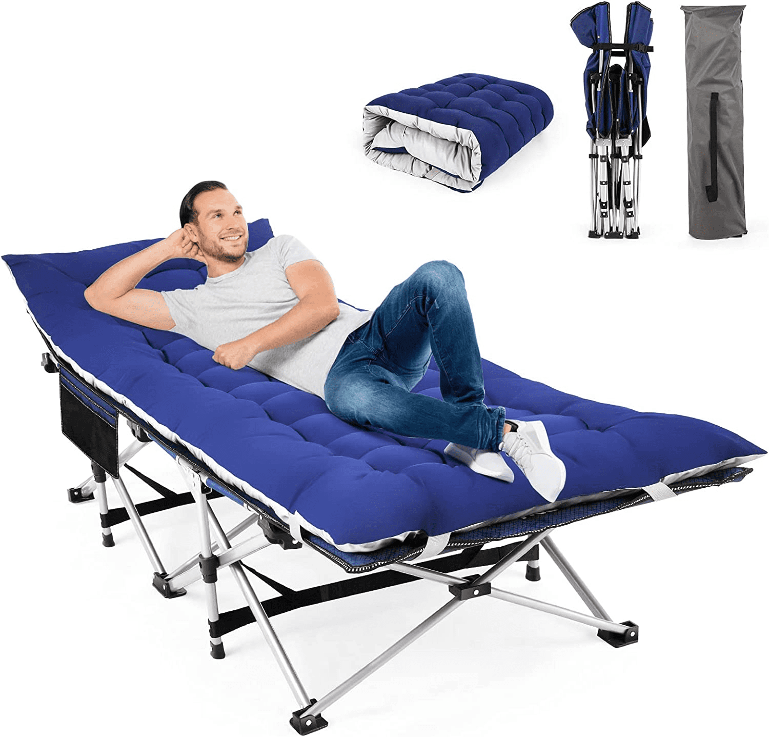 Nictemaw Folding Camping Cot Portable Camping Cot for Adults, 900LBS