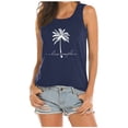 thumbnail image 3 of Women's Tank Tennis Tops Sleeveless Printed Shirts for Summer Loose Fit Athletic Running Vest Tennis Top by Activewear Navy M, 3 of 3