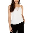 thumbnail image 1 of Leyden - Camiseta sin mangas con ribete de encaje para mujer, color blanco, talla mediana, 1 of 1