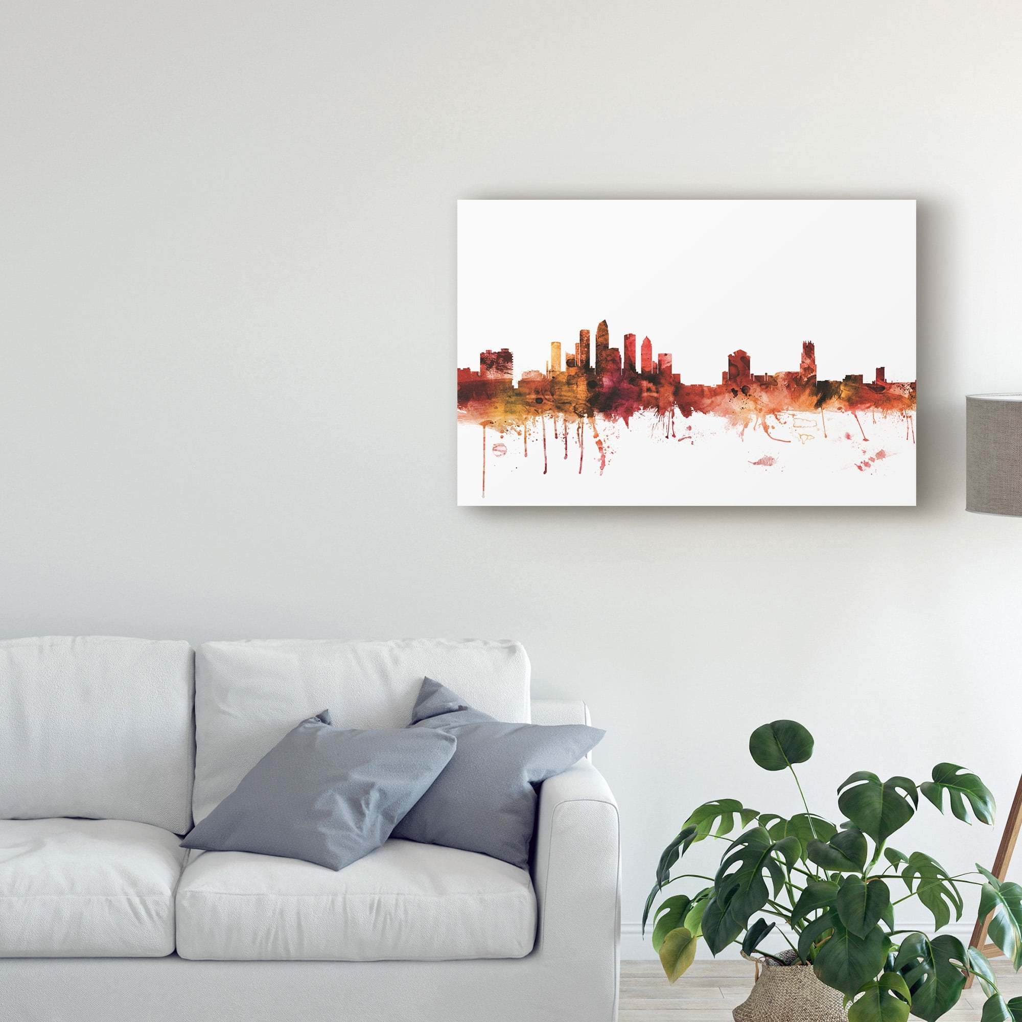 Trademark Fine Art 'Tampa Florida Skyline Red' Canvas Art by Michael Tompsett