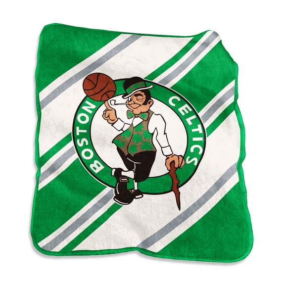 Logo Brands Boston Celtics 50" x 60" Raschel Stripe Throw Blanket