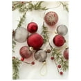 thumbnail image 5 of Christmas Tree Ornaments - 6-Piece 60mm/2.36" Ribbed Glass Baubles in Bronze, Gold, and Clear with Glitter Accents, Elegant Hanging Decorations for Holiday Tree and Home Décor, 5 of 9