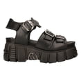 thumbnail image 3 of New Rock M-BIOS101-C2 Unisex Metallic Black 100% Leather Sandal Punk Rock Boots 37, 3 of 6
