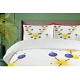 thumbnail image 4 of Science Duvet Cover Sets, Fusion Proton Neutron Chain Hydrogen Cosmic Energy Molecule Atom Print, Bedding Set with 2 Duvet Covers & 4 Pillowcases, 2 Pack Queen Size, Blue Red Yellow, by Ambesonne, 4 of 7