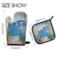 thumbnail image 2 of Yayeee Oven Mitts and Pot Holder Set of 2 Heat Resistant Kitchen Gloves Baking Hot Pad, Seaside Door, 2 of 5