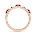 thumbnail image 2 of ANGARA Natural Art Deco Inspired Graduated Ruby and Diamond Ring in 14K Rose Gold for Women (Size-3.8mm) | July Birthstone Jewelry for Her | Natural Ruby Rings, 2 of 11