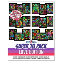 Stuff2Color Super Pack of 18 Fuzzy Velvet Coloring Posters (Love Edition)