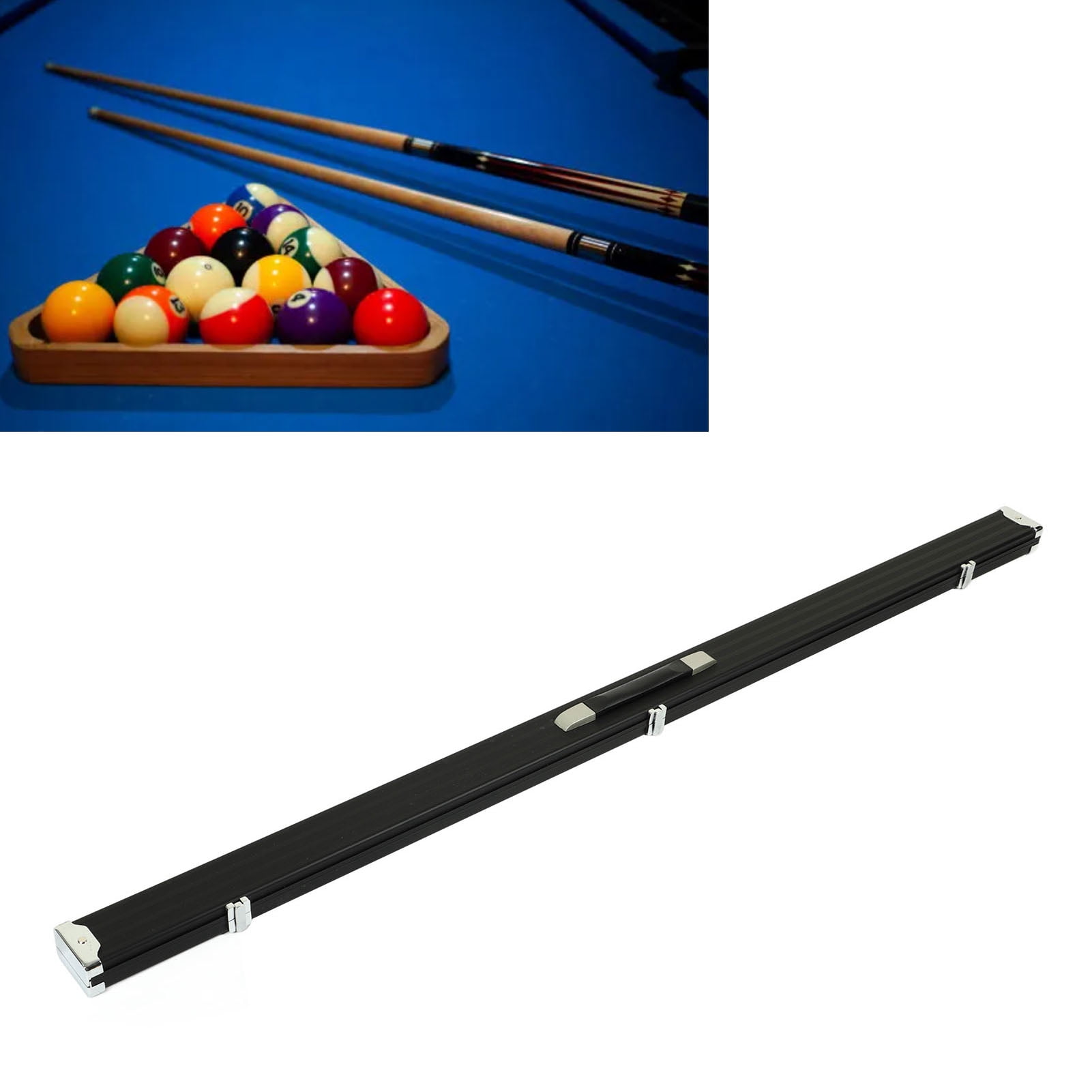 Étui Rigide pour Queue de Billard, Étui de Transport en Alliage d'Aluminium pour Queue de Billard Noire 8 Petites Têtes