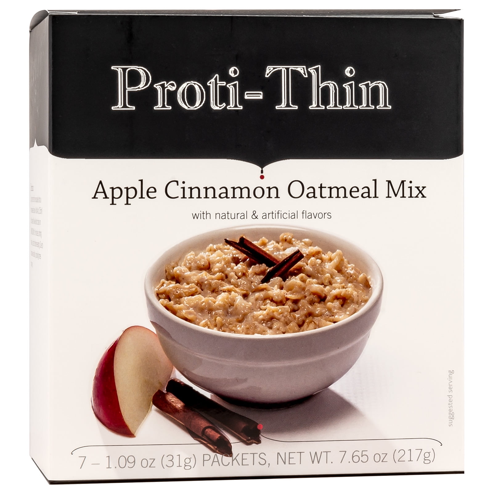 ProtiThin Apple Cinnamon Protein Oatmeal 15g Protein Low Carb Low Fat Instant Oatmeal
