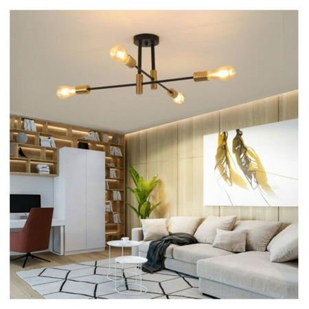

ZHOUJIA Modern Sputnik Chandelier Light Ceiling Fixture Dining Room Pendant Lamp 4-Light