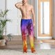 thumbnail image 2 of Fotbe Palm Trees at Sunset Pantalones de Pijama para Hombre, Pantalones de Dormir, Pantalones de Casa con Cintura Ajustable y Bolsillos-3X-Large, 2 of 6