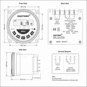 TM-619-3 sinotimer Multipurpose Programmable Digital Timer With Remove Battery Input 24V