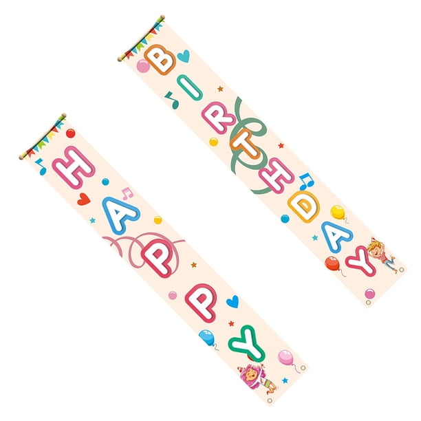 Naiovety 1 par Navidad Año Nuevo Feliz cumpleaños puerta porche pareado colgante adorno de vacaciones suministro decorativo hogar Oficina Kits de decoración para fiestas Blanco