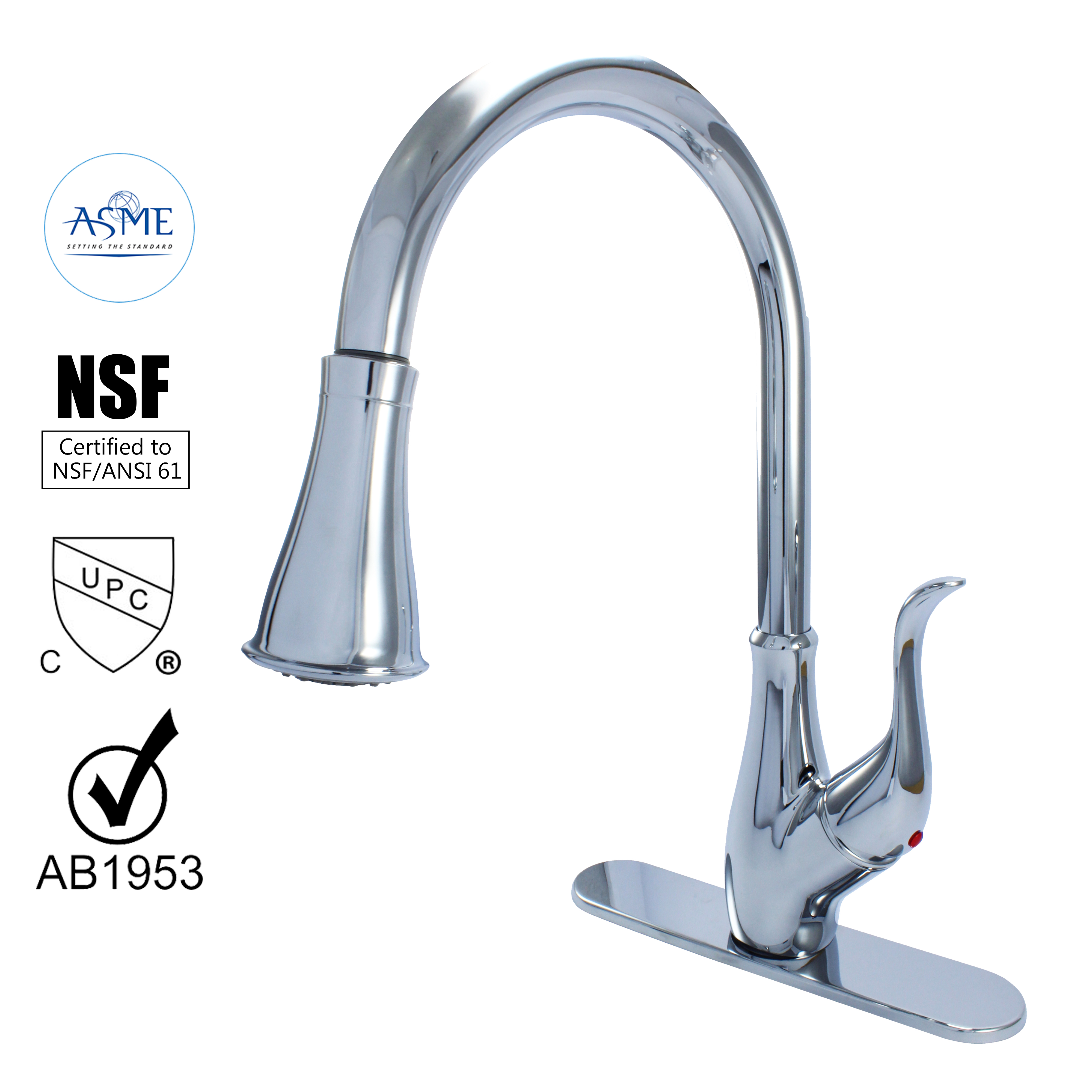 WMF8101DCP Hybrid Metal Deck Pull Down Single Handle Kitchen Sink