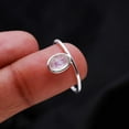 thumbnail image 2 of Sterling Silver Moonstone Ring - Handmade Oval Gemstone Jewelry - Elegant and Minimalist Design, 2 of 2