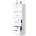 thumbnail image 1 of 4-Drawer Vertical File Cabinet with Individual Locks, White MDF Office Storage Cabinet with Adjustable Rails for A4/Letter Size, Compact Design for Home Office or Study, 15.7x15.7x51.6in, 1 of 7