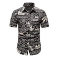 thumbnail image 2 of ALLLIST Big And Tall Mens Shirts Cotton Short Sleeve with Pockets Button Down Shirts Black Casual Retro Mens Clothes, 2 of 9