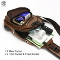 thumbnail image 5 of Luxtrada Sling Backpack Anti-Theft Leather Bag One Strap Crossbody Shoulder for Travel Sport Hiking Daypacks for Men Women with USB Charging Port, 5 of 10