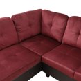 thumbnail image 5 of MAYEERTY Red Modern 3-Piece Couch - Flannel & PVC, Bold Color Eye-Catching for Living Room, 5 of 9